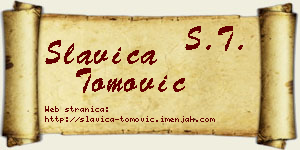 Slavica Tomović vizit kartica